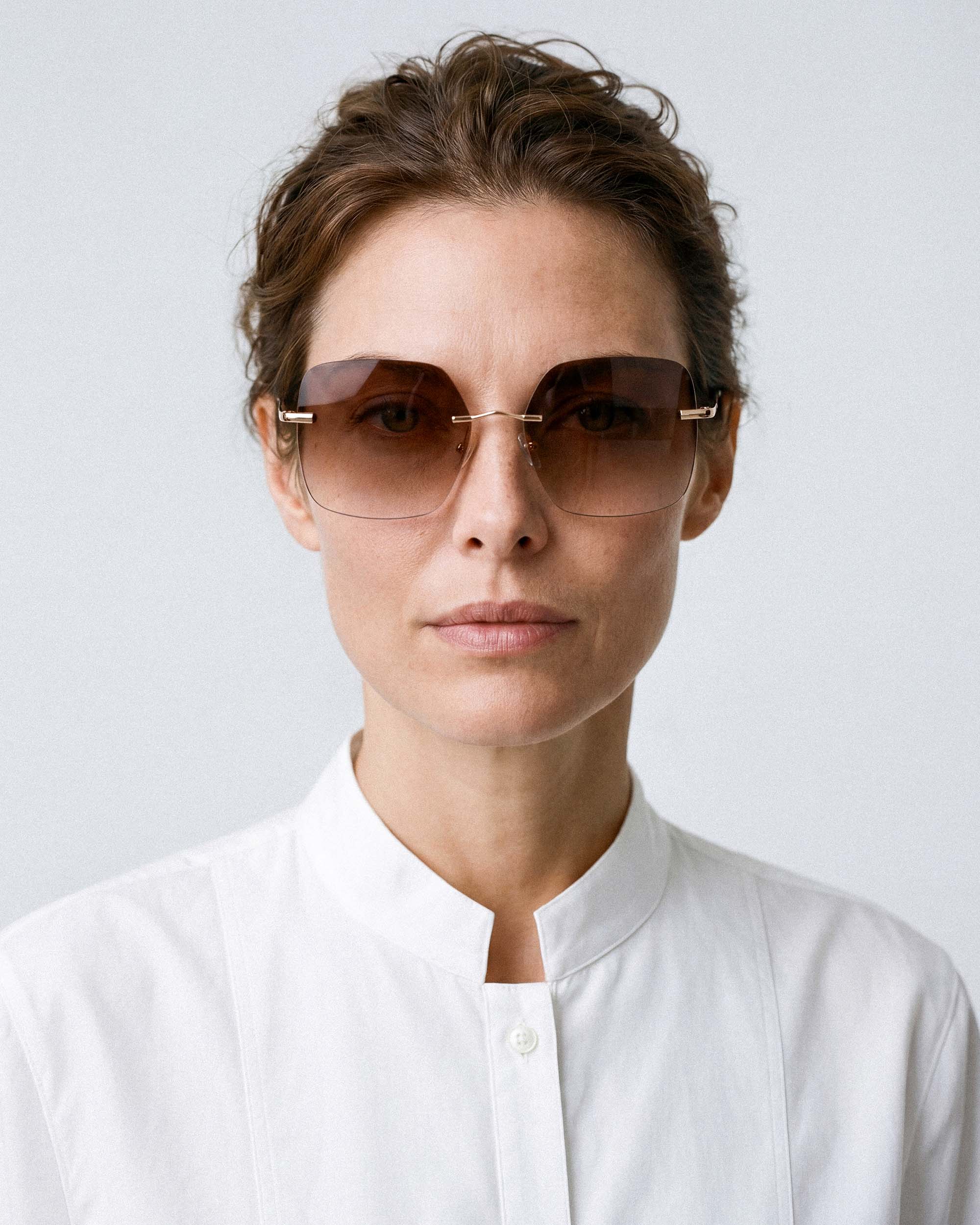 Billie Gold Rimless Sunglasses