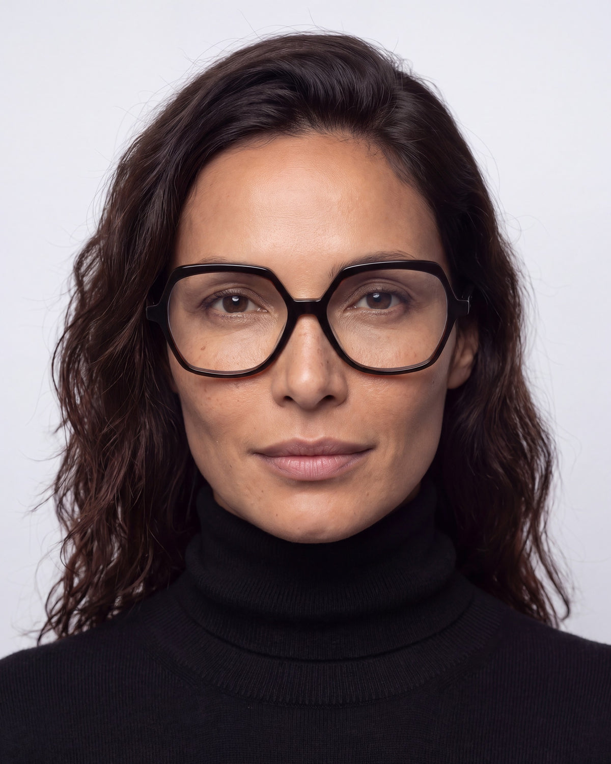 Andrea Dark Chocolate Readers, worn