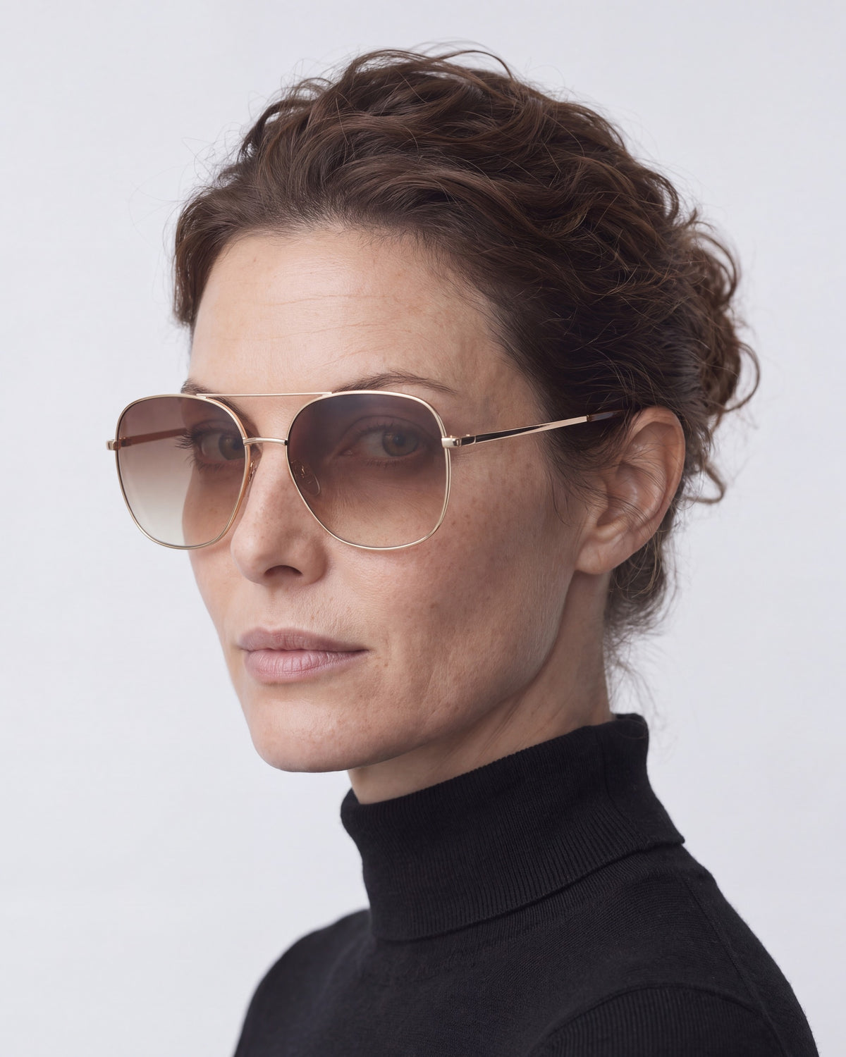 Ella Gold Sunglasses, worn, side