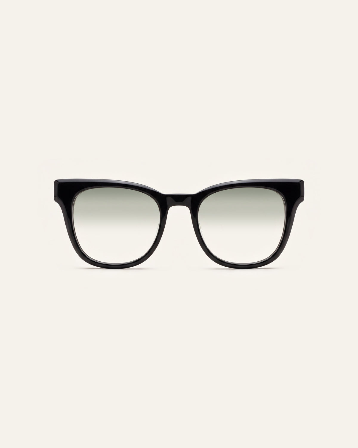 Zoey in black, front, Sage lenses